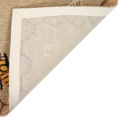 Kirkland's Home Natural Honeycomb & Bees Outdoor Accent Rug- Outdoor Rugs