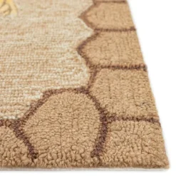Kirkland's Home Natural Honeycomb & Bees Outdoor Accent Rug- Outdoor Rugs