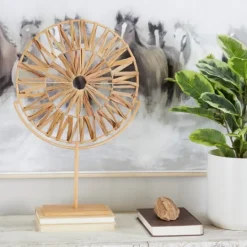 Kirkland's Home Natural Hyacinth Sunburst Sculpture- Statues & Figurines