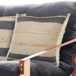 Kirkland's Home Natural Jute Braided Stripe Throw Pillow, 20 In.- Pillows