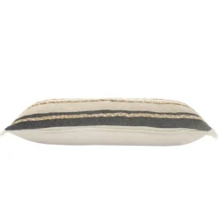 Kirkland's Home Natural Jute Braided Stripe Lumbar Pillow- Pillows