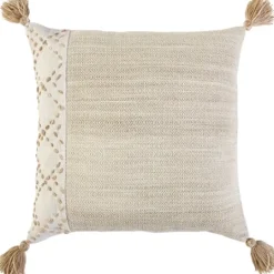 Kirkland's Home Natural Kantha Stitch Recycled Throw Pillow- Pillows