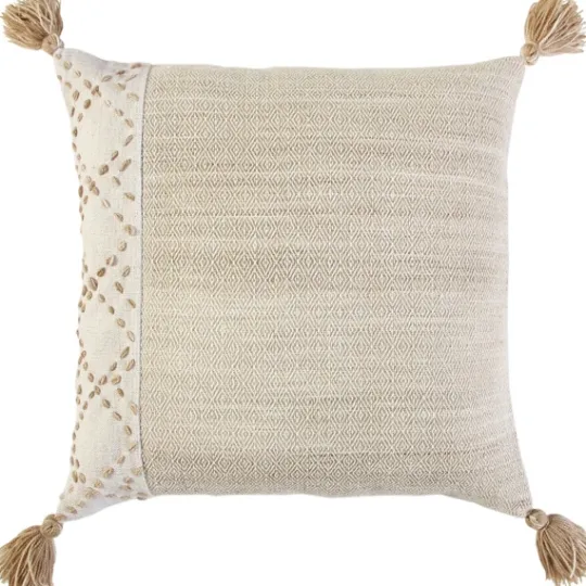 Kirkland's Home Natural Kantha Stitch Recycled Throw Pillow- Pillows