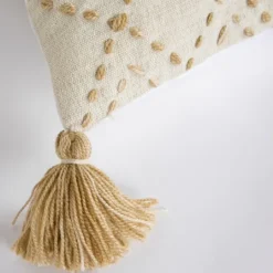 Kirkland's Home Natural Kantha Stitch Recycled Throw Pillow- Pillows