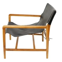 Kirkland's Home Natural Leather Sling Accent Chair- Accent Chairs