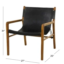 Kirkland's Home Natural Leather Sling Accent Chair- Accent Chairs