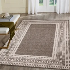 Kirkland's Home Natural Linear Macy Indoor/Outdoor Area Rug, 7X9- Outdoor Rugs