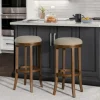 Kirkland's Home Natural Linen And Wood Bar Stools, Set Of 2- Bar Stools & Counter Height Stools