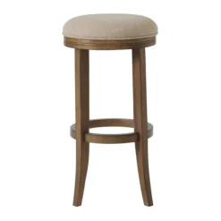 Kirkland's Home Natural Linen And Wood Bar Stools, Set Of 2- Bar Stools & Counter Height Stools