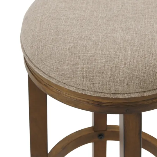 Kirkland's Home Natural Linen And Wood Bar Stools, Set Of 2- Bar Stools & Counter Height Stools