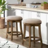 Kirkland's Home Natural Linen Barrel Base Swivel Counter Stool Set- Bar Stools & Counter Height Stools