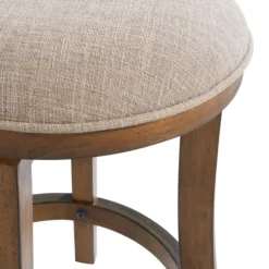 Kirkland's Home Natural Linen Barrel Base Swivel Counter Stool Set- Bar Stools & Counter Height Stools