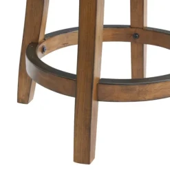 Kirkland's Home Natural Linen Barrel Base Swivel Counter Stool- Bar Stools & Counter Height Stools