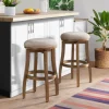 Kirkland's Home Natural Linen 2-Pc. Barrel Base Bar Stool Set- Bar Stools & Counter Height Stools