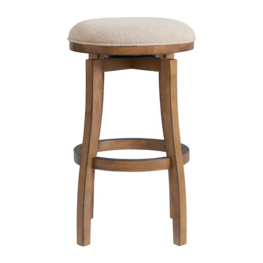 Kirkland's Home Natural Linen 2-Pc. Barrel Base Bar Stool Set- Bar Stools & Counter Height Stools