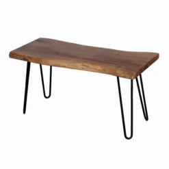 Kirkland's Home Natural Live Edge Hairpin Legs Bench, 36 In.- Benches & Ottomans