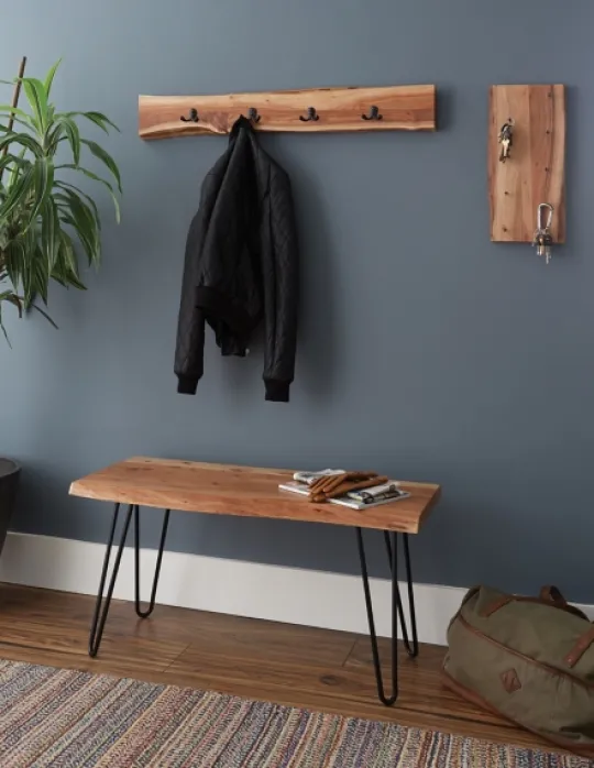 Kirkland's Home Natural Live Edge Hairpin Legs Bench, 36 In.- Benches & Ottomans