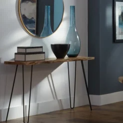 Kirkland's Home Natural Live Edge Hairpin Legs Console Table- Console Tables
