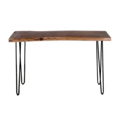 Kirkland's Home Natural Live Edge Hairpin Legs Console Table- Console Tables