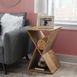 Kirkland's Home Natural Mango Wood Hourglass Accent Table- Accent & End Tables