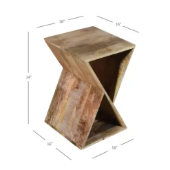 Kirkland's Home Natural Mango Wood Hourglass Accent Table- Accent & End Tables