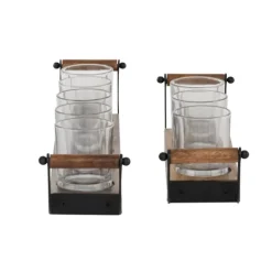 Kirkland's Home Natural Mango Wood 2-Pc. Candle Holders- Candle Holders