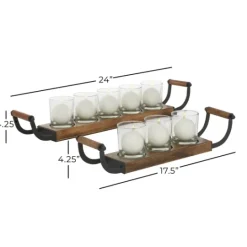 Kirkland's Home Natural Mango Wood 2-Pc. Candle Holders- Candle Holders