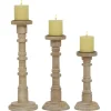 Kirkland's Home Natural Mango Wood Pillar Candle Holders, Set Of 3- Candle Holders