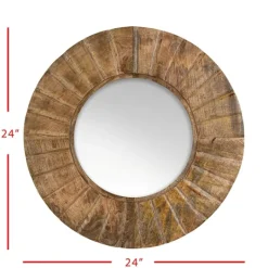 Kirkland's Home Natural Mango Wood Round Frame Mirror- Decorative Mirrors