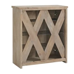 Kirkland's Home Natural Mango Wood Shoe Cubbie- Entryway Furniture