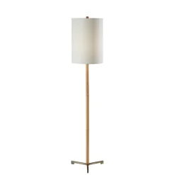 Kirkland's Home Natural Oak Wood Slim Floor Lamp- Floor Lamps