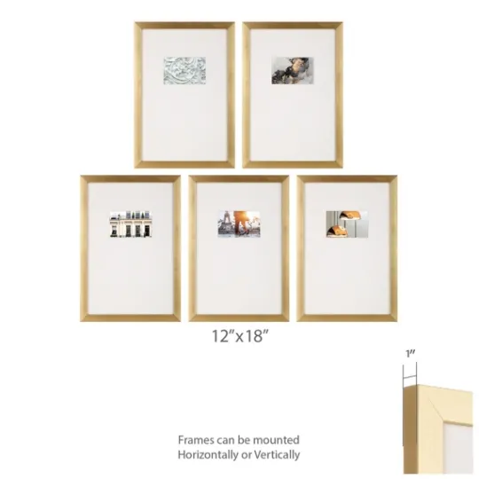 Kirkland's Home Natural Offset Mat 4X6 5-Pc. Gallery Wall Set- Gallery Wall Frames