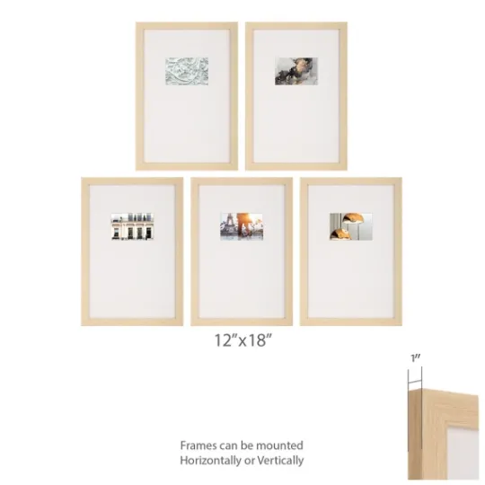 Kirkland's Home Natural Offset Mat 4X6 5-Pc. Gallery Wall Set- Gallery Wall Frames
