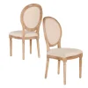 Kirkland's Home Natural Oval Back Linen Dining Chairs, Set Of 2- Dining Chairs