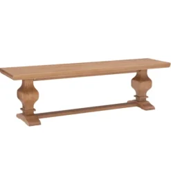 Kirkland's Home Natural Pine Wood Knotted Column Bench- Benches & Ottomans