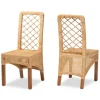 Kirkland's Home Natural Rat Woven Back Dining Chairs, Set Of 2- Dining Chairs