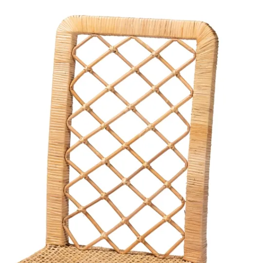 Kirkland's Home Natural Rat Woven Back Dining Chairs, Set Of 2- Dining Chairs