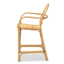 Kirkland's Home Natural Rat Woven Seat Counter Stool- Bar Stools & Counter Height Stools