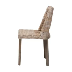 Kirkland's Home Natural Rattan Cutout Back Dining Chair- Dining Chairs