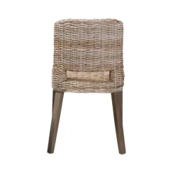 Kirkland's Home Natural Rattan Cutout Back Dining Chair- Dining Chairs