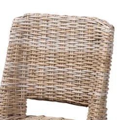 Kirkland's Home Natural Rattan Cutout Back Dining Chair- Dining Chairs