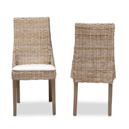Kirkland's Home Natural Rattan High Back Dining Chairs, Set Of 2- Dining Chairs