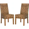 Kirkland's Home Natural Rattan Wood Woven 2-Pc. Dining Chair Set- Dining Chairs