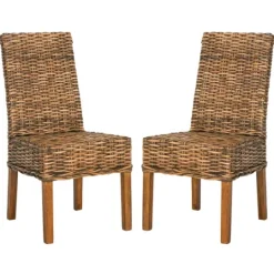 Kirkland's Home Natural Rattan Wood Woven 2-Pc. Dining Chair Set- Dining Chairs