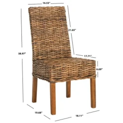 Kirkland's Home Natural Rattan Wood Woven 2-Pc. Dining Chair Set- Dining Chairs