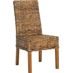 Kirkland's Home Natural Rattan Wood Woven 2-Pc. Dining Chair Set- Dining Chairs