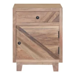 Kirkland's Home Natural Reclaimed Wood Diagonal Slats Nights D- Nightstands