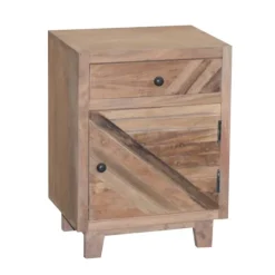 Kirkland's Home Natural Reclaimed Wood Diagonal Slats Nights D- Nightstands