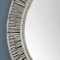 Kirkland's Home Natural Round Hand Wrapped Jute Frame Wall Mirror- Decorative Mirrors