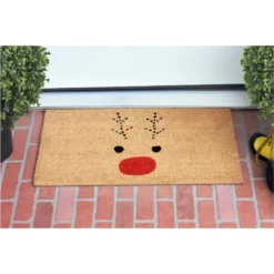 Kirkland's Home Natural Rudolph Coir And Vinyl Doormat, 29 In.- Doormats